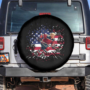 Funny Trump Playing Ice Hockey Spare Tire Cover Funny Patriotic Gift TS12 No hole Black Print Your Wear