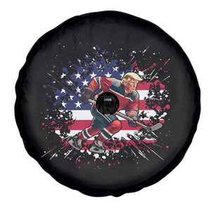 Funny Trump Playing Ice Hockey Spare Tire Cover Funny Patriotic Gift TS12 Print Your Wear