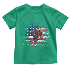 Funny Trump Playing Ice Hockey Toddler T Shirt Funny Patriotic Gift TS12 Irish Green Print Your Wear