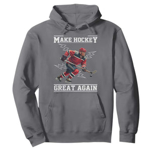 Funny Trump Ice Hockey Player Hoodie Make Hockey Great Again TS12 Charcoal Print Your Wear