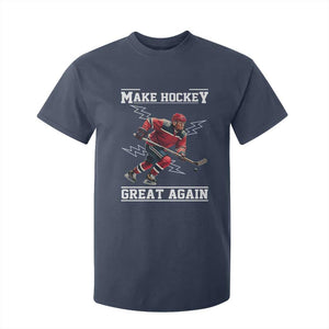 Funny Trump Ice Hockey Player T Shirt For Kid Make Hockey Great Again TS12 Navy Print Your Wear