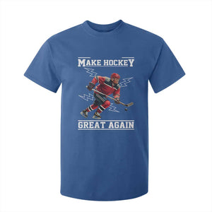 Funny Trump Ice Hockey Player T Shirt For Kid Make Hockey Great Again TS12 Royal Blue Print Your Wear
