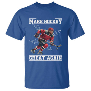 Funny Trump Ice Hockey Player T Shirt Make Hockey Great Again TS12 Royal Blue Print Your Wear
