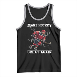 Funny Trump Ice Hockey Player Tank Top Make Hockey Great Again TS12 Black Athletic Heather Print Your Wear