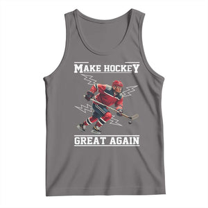 Funny Trump Ice Hockey Player Tank Top Make Hockey Great Again TS12 Deep Heather Print Your Wear
