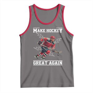 Funny Trump Ice Hockey Player Tank Top Make Hockey Great Again TS12 Deep Heather Red Print Your Wear
