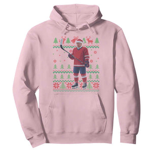 Trump Playing Ice Hockey Hoodie Funny Ugly Christmas Sweater Gift TS12 Light Pink Print Your Wear