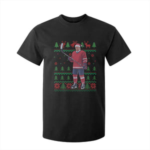 Trump Playing Ice Hockey T Shirt For Kid Funny Ugly Christmas Sweater Gift TS12 Black Print Your Wear