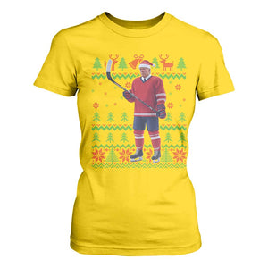 Trump Playing Ice Hockey T Shirt For Women Funny Ugly Christmas Sweater Gift TS12 Daisy Print Your Wear