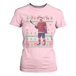 Trump Playing Ice Hockey T Shirt For Women Funny Ugly Christmas Sweater Gift TS12 Light Pink Print Your Wear