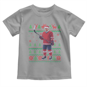 Trump Playing Ice Hockey Toddler T Shirt Funny Ugly Christmas Sweater Gift TS12 Sport Gray Print Your Wear
