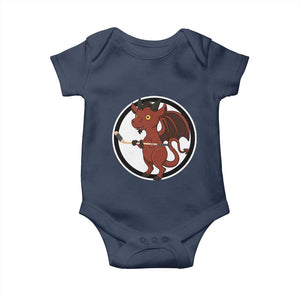 Funny Cryptid Sports Gift Baby Onesie Jersey Devil Playing Ice Hockey TS12 Navy Print Your Wear