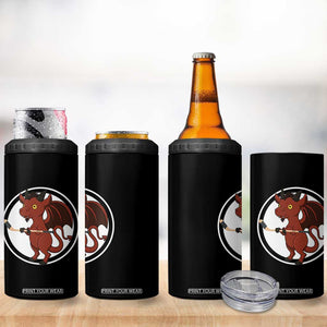 Funny Cryptid Sports Gift 4 in 1 Can Cooler Tumbler Jersey Devil Playing Ice Hockey TS12 Print Your Wear