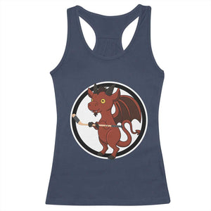 Funny Cryptid Sports Gift Racerback Tank Top Jersey Devil Playing Ice Hockey TS12 Navy Print Your Wear