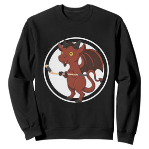 Funny Cryptid Sports Gift Sweatshirt Jersey Devil Playing Ice Hockey TS12 Black Print Your Wear