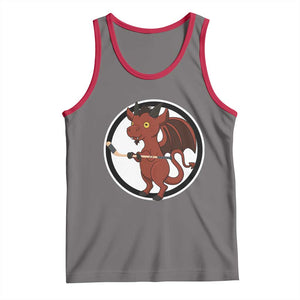 Funny Cryptid Sports Gift Tank Top Jersey Devil Playing Ice Hockey TS12 Deep Heather Red Print Your Wear