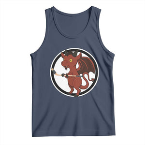 Funny Cryptid Sports Gift Tank Top Jersey Devil Playing Ice Hockey TS12 Navy Print Your Wear
