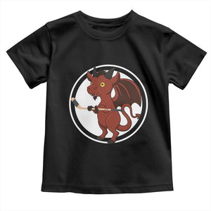 Funny Cryptid Sports Gift Toddler T Shirt Jersey Devil Playing Ice Hockey TS12 Black Print Your Wear