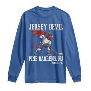 Pine Barrens New Jersey Devil Long Sleeve Shirt Gothic Horror Ice Hockey Gift TS12 Royal Blue Print Your Wear