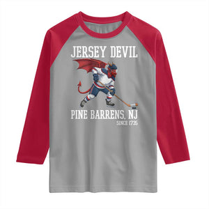 Pine Barrens New Jersey Devil Raglan Shirt Gothic Horror Ice Hockey Gift TS12 Sport Gray Red Print Your Wear