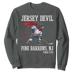Pine Barrens New Jersey Devil Sweatshirt Gothic Horror Ice Hockey Gift TS12 Dark Heather Print Your Wear