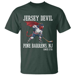 Pine Barrens New Jersey Devil T Shirt Gothic Horror Ice Hockey Gift TS12 Dark Forest Green Print Your Wear