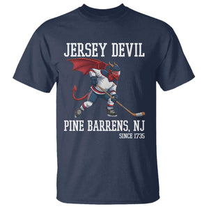 Pine Barrens New Jersey Devil T Shirt Gothic Horror Ice Hockey Gift TS12 Navy Print Your Wear
