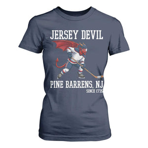 Pine Barrens New Jersey Devil T Shirt For Women Gothic Horror Ice Hockey Gift TS12 Navy Print Your Wear