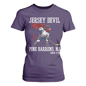 Pine Barrens New Jersey Devil T Shirt For Women Gothic Horror Ice Hockey Gift TS12 Purple Print Your Wear
