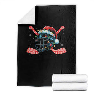 Christmas Ice Hockey Helmet Santa Throw Blanket Funny Xmas Gift TS12 Black Print Your Wear