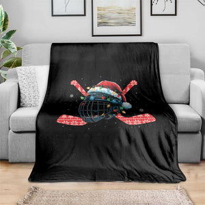Christmas Ice Hockey Helmet Santa Throw Blanket Funny Xmas Gift TS12 Print Your Wear