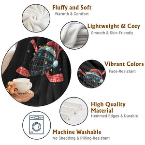 Christmas Ice Hockey Helmet Santa Throw Blanket Funny Xmas Gift TS12 Print Your Wear