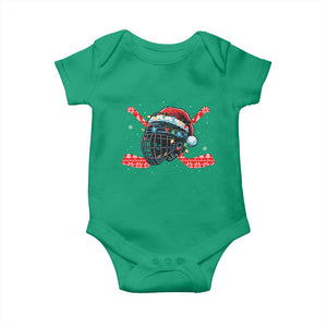 Christmas Ice Hockey Helmet Santa Baby Onesie Funny Xmas Gift TS12 Irish Green Print Your Wear