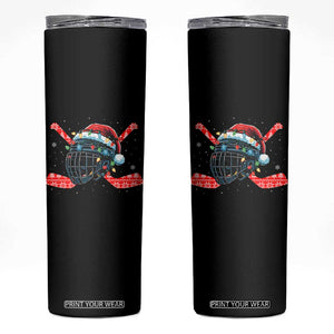 Christmas Ice Hockey Helmet Santa Skinny Tumbler Funny Xmas Gift TS12 Black Print Your Wear
