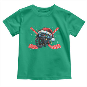 Christmas Ice Hockey Helmet Santa Toddler T Shirt Funny Xmas Gift TS12 Irish Green Print Your Wear