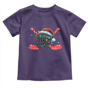 Christmas Ice Hockey Helmet Santa Toddler T Shirt Funny Xmas Gift TS12 Purple Print Your Wear