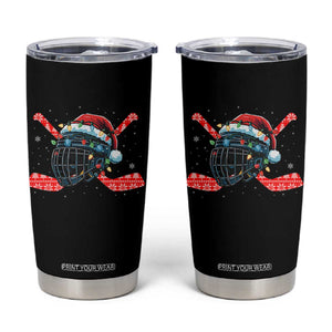 Christmas Ice Hockey Helmet Santa Tumbler Cup Funny Xmas Gift TS12 Black Print Your Wear