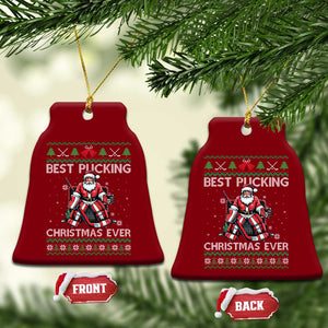 Best Pucking Christmas Ever Ceramic Ornament Santa Hockey Goalie Ugly Sweater Gift TS12 Print Your Wear