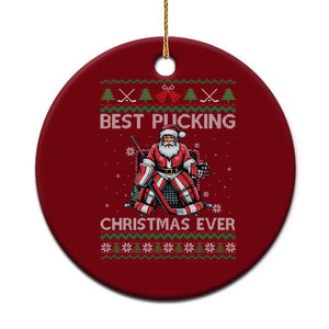 Best Pucking Christmas Ever Ceramic Ornament Santa Hockey Goalie Ugly Sweater Gift TS12 1pc Red Print Your Wear