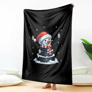 Hockey Puck Snowman Throw Blanket Funny Holiday Christmas Gift TS12 Print Your Wear