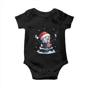 Hockey Puck Snowman Baby Onesie Funny Holiday Christmas Gift TS12 Black Print Your Wear