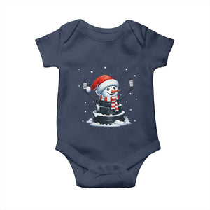 Hockey Puck Snowman Baby Onesie Funny Holiday Christmas Gift TS12 Navy Print Your Wear