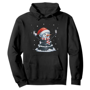 Hockey Puck Snowman Hoodie Funny Holiday Christmas Gift TS12 Black Print Your Wear