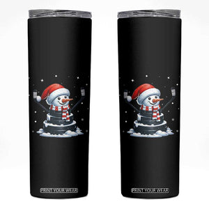 Hockey Puck Snowman Skinny Tumbler Funny Holiday Christmas Gift TS12 Black Print Your Wear