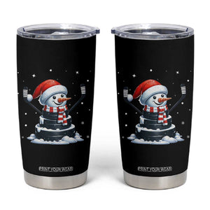 Hockey Puck Snowman Tumbler Cup Funny Holiday Christmas Gift TS12 Black Print Your Wear