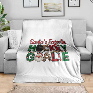 Santa Favorite Hockey Goalie Throw Blanket Funny Christmas Gift TS12 Print Your Wear