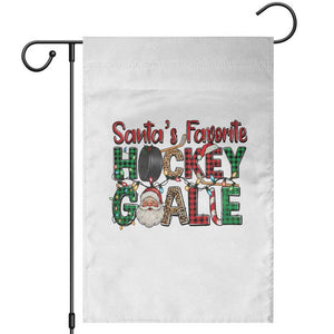 Santa Favorite Hockey Goalie Garden Flag Funny Christmas Gift TS12 White Print Your Wear