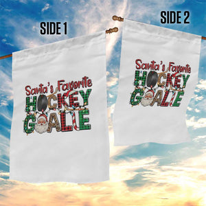 Santa Favorite Hockey Goalie Garden Flag Funny Christmas Gift TS12 Print Your Wear