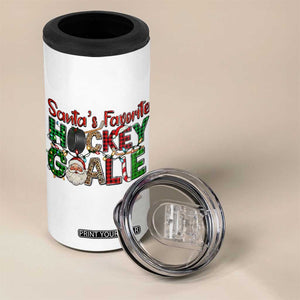 Santa Favorite Hockey Goalie 4 in 1 Can Cooler Tumbler Funny Christmas Gift TS12 Print Your Wear