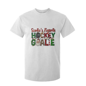 Santa Favorite Hockey Goalie T Shirt For Kid Funny Christmas Gift TS12 White Print Your Wear